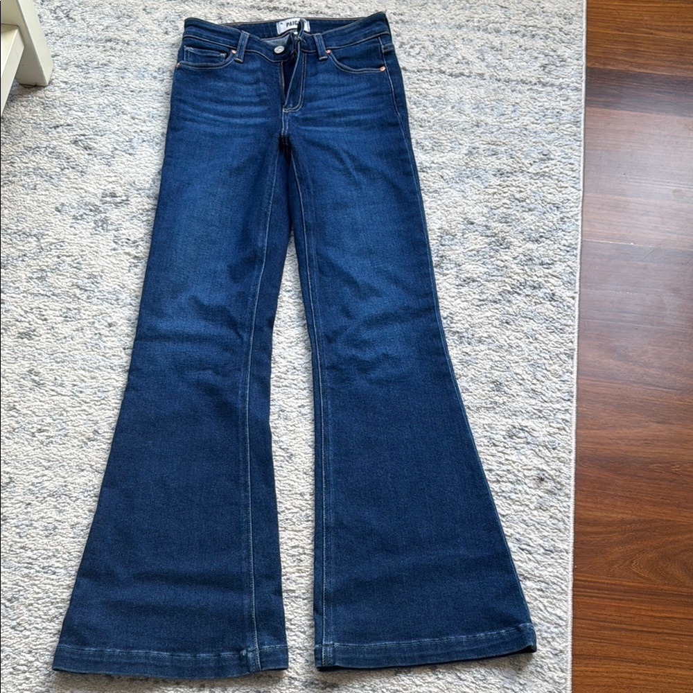 Paige Dark-Wash Genevieve Flare Jeans 25